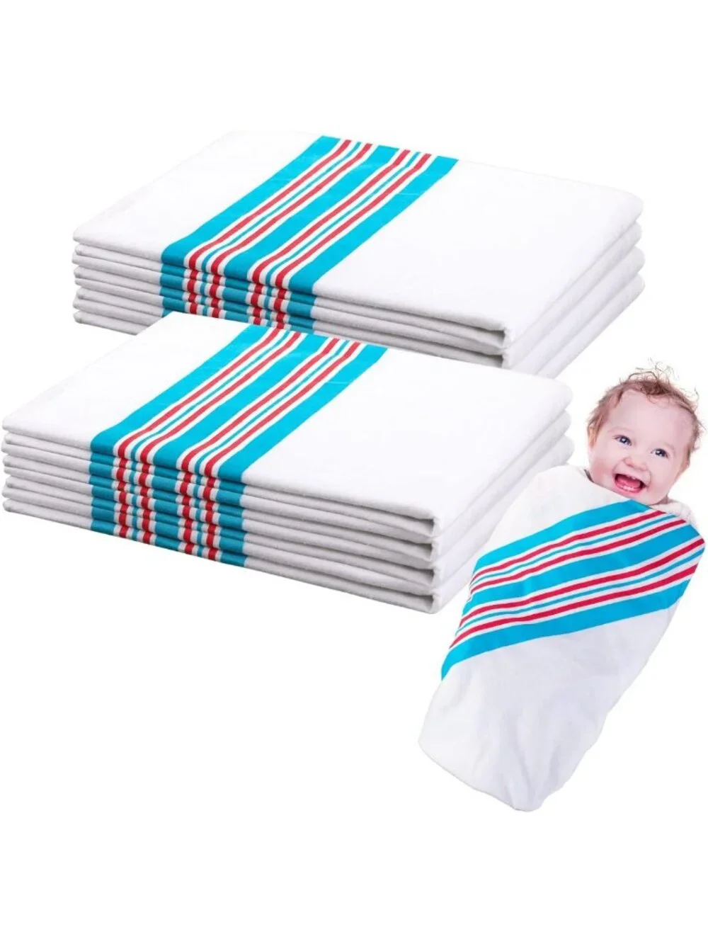 Cozy 16-Pc Receiving Blankets Set, 30x40